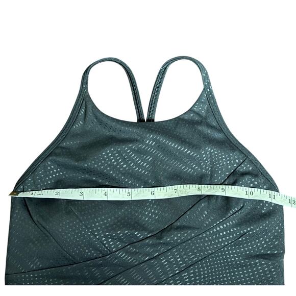 Lululemon Flow Y Wrap Front High Neck Bra Black LW2EJHS in RHEM Women Size 4 B/C - Picture 6 of 10